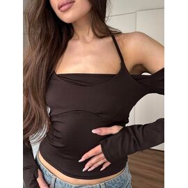 Светр жіночий 1733 brown р.42-48 "BONJOUR" недорого оптом від прямого постачальника