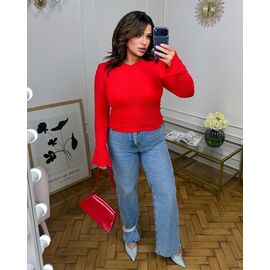 Светр жіночий 1737 red р.50-56 "BONJOUR" недорого оптом від прямого постачальника