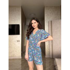 Жіночий комбінезон літній 2350 l.blue р.42-48 "BONJOUR" недорого оптом від прямого постачальника