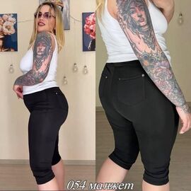 Фотография Бриджи женские 054 black р.XL-4XL "VICTORY" недорого оптом от прямого поставщика