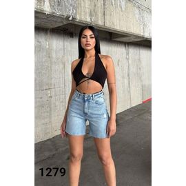 Фотография Шорты женские 355-1279 l.blue р.34-42 "Jeans Style" недорого оптом от прямого поставщика
