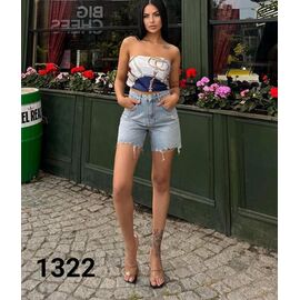 Фотография Шорты женские 355-1322 l.blue р.34-42 "Jeans Style" недорого оптом от прямого поставщика