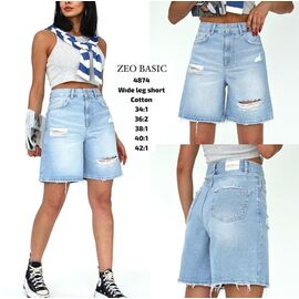 Фотография Шорты женские 4874 l.blue р.34-42 "Jeans Style" недорого оптом от прямого поставщика