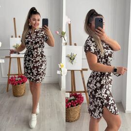 Фотография Платье летнее женское 201-2 brown р.42-52 "LINDA" недорого оптом от прямого поставщика