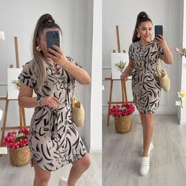 Фотография Платье летнее женское 201-1 beige р.42-52 "LINDA" недорого оптом от прямого поставщика