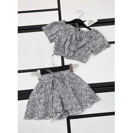 Фотография Костюм детский на девочку 606-1 white-black р.128-152 "Kosmy" недорого оптом от прямого поставщика
