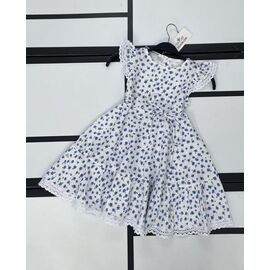 Фотография Платье детское лёгкое на девочку K703 white-blue р.98-122 "Kosmy" недорого оптом от прямого поставщика