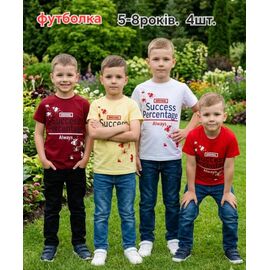 Фотография Футболка детская на мальчика M1554 white р.5-8 "MMZ" недорого оптом от прямого поставщика