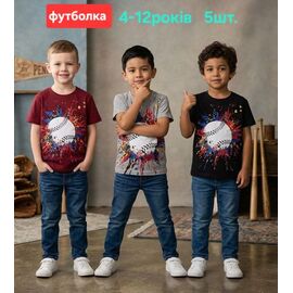 Фотография Футболка детская на мальчика M1579 black р.4-12 "MMZ" недорого оптом от прямого поставщика