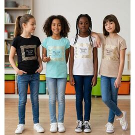 Фотография Футболка детская на девочку M1414 l.blue р.9-13 "MMZ" недорого оптом от прямого поставщика