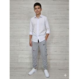 Фотография Штаны детские спортивные на мальчика M060 l.grey р.12-15 "MMZ" недорого оптом от прямого поставщика