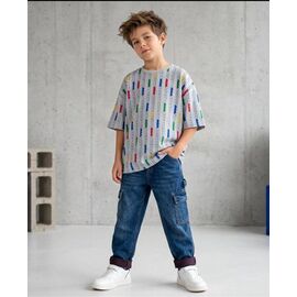 Фотография Футболка детская на мальчика M1575 l.grey р.5-9 "MMZ" недорого оптом от прямого поставщика