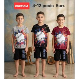 Фотография Футболка детская на мальчика M1581 l.grey р.4-12 "MMZ" недорого оптом от прямого поставщика