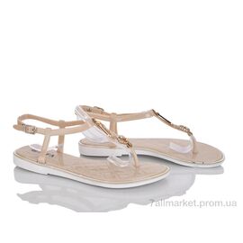 Босоніжки жіночі літні Літо W6-4 beige (10 пар р.37-41) "Xifa" недорого оптом від прямого постачальника