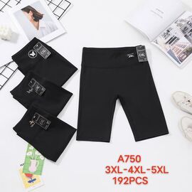 Фотография Велосипедки женские A750 black кожа дельфина р.3XL-5XL "Алия" недорого оптом от прямого поставщика