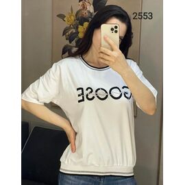 Фотография Футболка женская 2553 white р.48-54 "FSN" недорого оптом от прямого поставщика