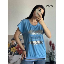 Фотография Футболка женская 2559 l.blue р.48-54 "FSN" недорого оптом от прямого поставщика