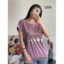 Фотография Футболка женская 2559 lilac р.48-54 "FSN" недорого оптом от прямого поставщика