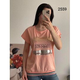 Фотография Футболка женская 2559 orange р.48-54 "FSN" недорого оптом от прямого поставщика