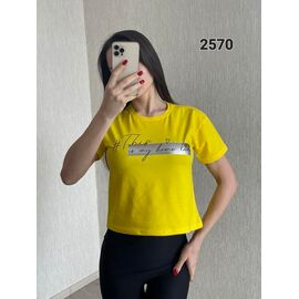 Фотография Футболка женская 2570 yellow р.42-48 "FSN" недорого оптом от прямого поставщика