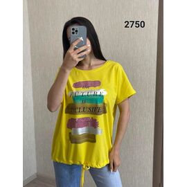 Фотография Футболка женская 2750 yellow р.48-54 "FSN" недорого оптом от прямого поставщика