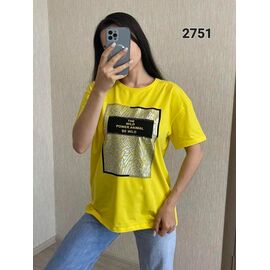 Фотография Футболка женская 2751 yellow р.44-48 "FSN" недорого оптом от прямого поставщика