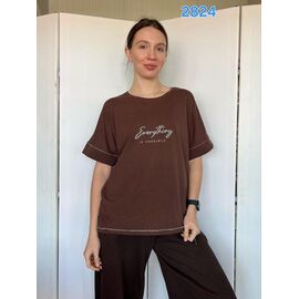 Фотография Футболка женская 2824 brown р.54-66 "FSN" недорого оптом от прямого поставщика