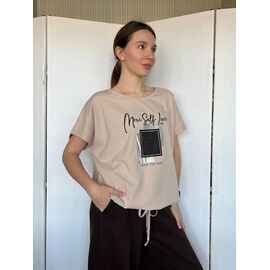 Фотография Футболка женская 2831 beige р.48-54 "FSN" недорого оптом от прямого поставщика