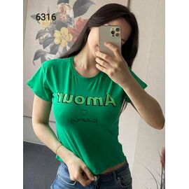 Фотография Футболка женская 6316 green р.42-48 "FSN" недорого оптом от прямого поставщика