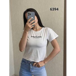 Фотография Футболка женская 6394 white р.42-48 "FSN" недорого оптом от прямого поставщика