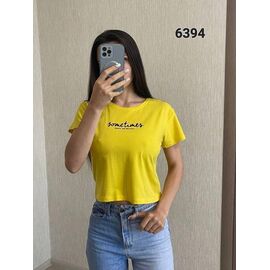 Фотография Футболка женская 6394 yellow р.42-48 "FSN" недорого оптом от прямого поставщика