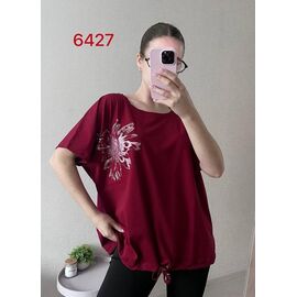 Фотография Футболка женская 6427 wine р.52-58 "FSN" недорого оптом от прямого поставщика