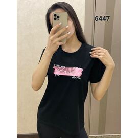 Фотография Футболка женская 6447 black р.42-48 "FSN" недорого оптом от прямого поставщика