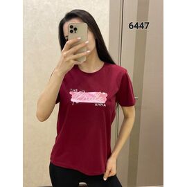 Фотография Футболка женская 6447 wine р.42-48 "FSN" недорого оптом от прямого поставщика