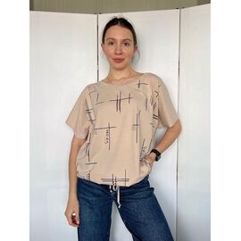 Фотография Футболка женская 6535 beige р.M-L "FSN" недорого оптом от прямого поставщика