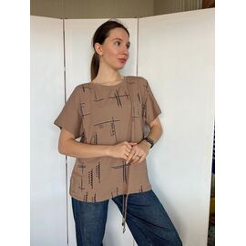 Фотография Футболка женская 6535 brown р.M-L "FSN" недорого оптом от прямого поставщика
