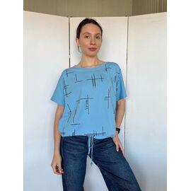 Фотография Футболка женская 6535-1 l.blue р.M-L "FSN" недорого оптом от прямого поставщика