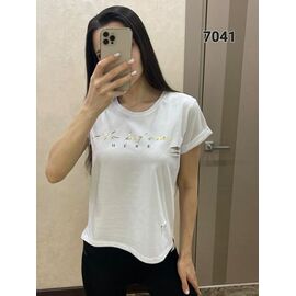 Фотография Футболка женская 7041 white р.42-48 "FSN" недорого оптом от прямого поставщика