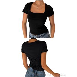 Фотография Футболка женская Лето 408 чорний (5 шт. р.сетка 42-46) "Alisa Brand" недорого оптом от прямого поставщика