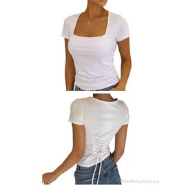 Фотография Футболка женская Лето 408 молоко (5 шт. р.сетка 42-46) "Alisa Brand" недорого оптом от прямого поставщика