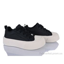 Фотография Кроссовки женские модные Весна/осень No brand C-3 black (8 пар р.37-40) "Prime-Opt" недорого оптом от прямого поставщика