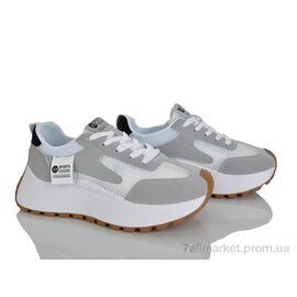 Фотография Кроссовки женские модные Весна/осень No brand K8581 white (8 пар р.37-40) "Prime-Opt" недорого оптом от прямого поставщика