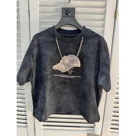 Фотография Футболка детская на девочку 26138 black р.110-160 "Delfinka" недорого оптом от прямого поставщика