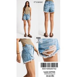 Фотография Шорты женские 4086-12S6-32 l.blue р.34-42 "Jeans Style" недорого оптом от прямого поставщика