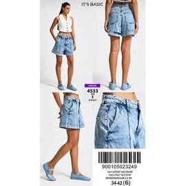 Фотография Шорты женские 4533-3S6-3 l.blue р.34-42 "Jeans Style" недорого оптом от прямого поставщика