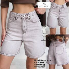 Фотография Шорты женские 5329 l.grey р.34-42 "Jeans Style" недорого оптом от прямого поставщика