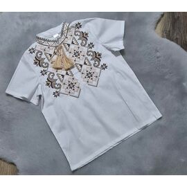 Вишиванка дитяча легка на хлопчика DD178 white р.116-146 "Limerense" недорого оптом від прямого постачальника