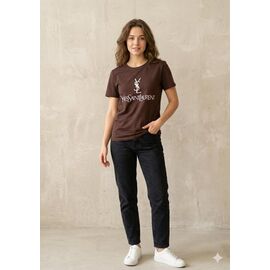 футболка жіноча 2350 brown р.M-L "Newe" недорого оптом від прямого постачальника