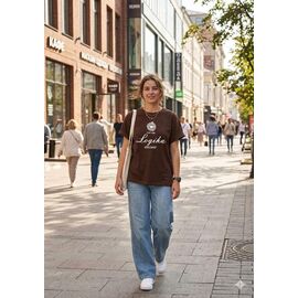 футболка жіноча NW74 brown р.2XL-3XL "Newe" недорого оптом від прямого постачальника