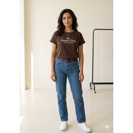 футболка жіноча NW78 brown р.2XL-3XL "Newe" недорого оптом від прямого постачальника